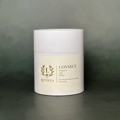 Leveiza Connect luxury candle signature paper tube packaging