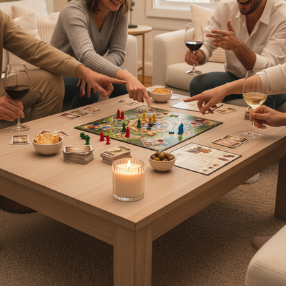 Leveiza Connect candle styled for warm conversation, gathering, and time together